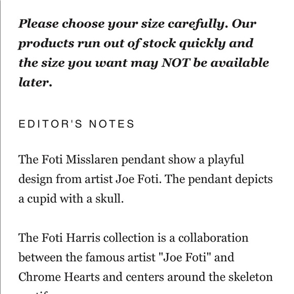 Authentic Chrome Hearts Foti Necklace with chain - Picture 3 of 9